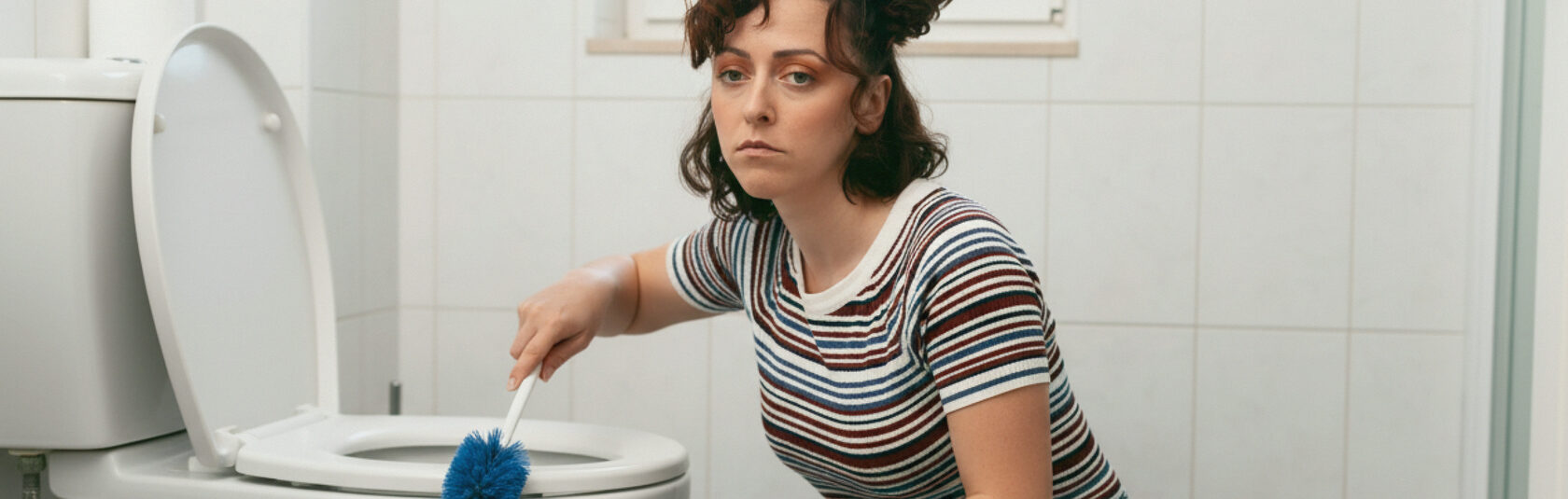 Мытьё пола и сантехники в ванной: утомительная ручная уборка дома