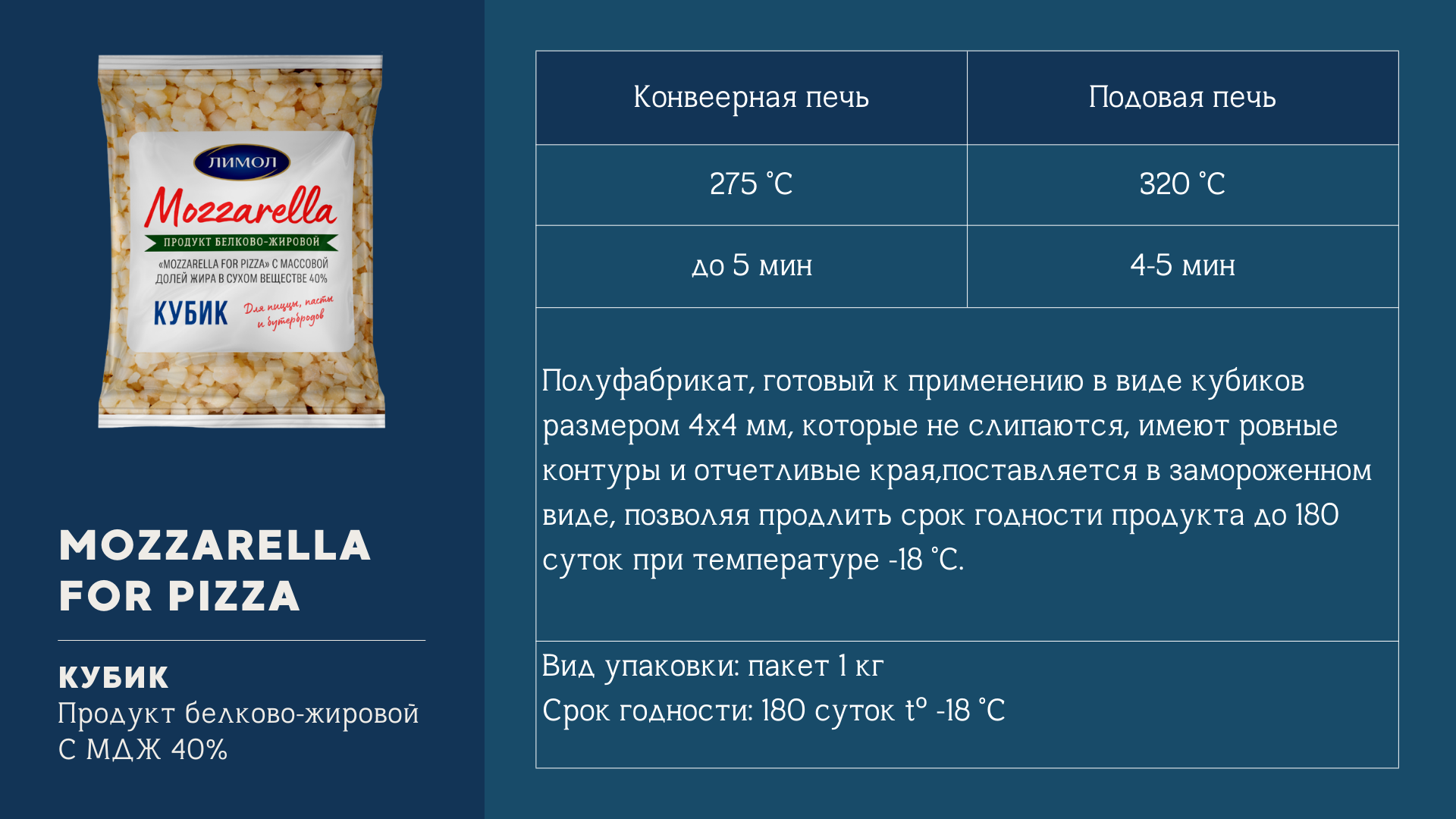 Моцарелла кубик Лимол акция