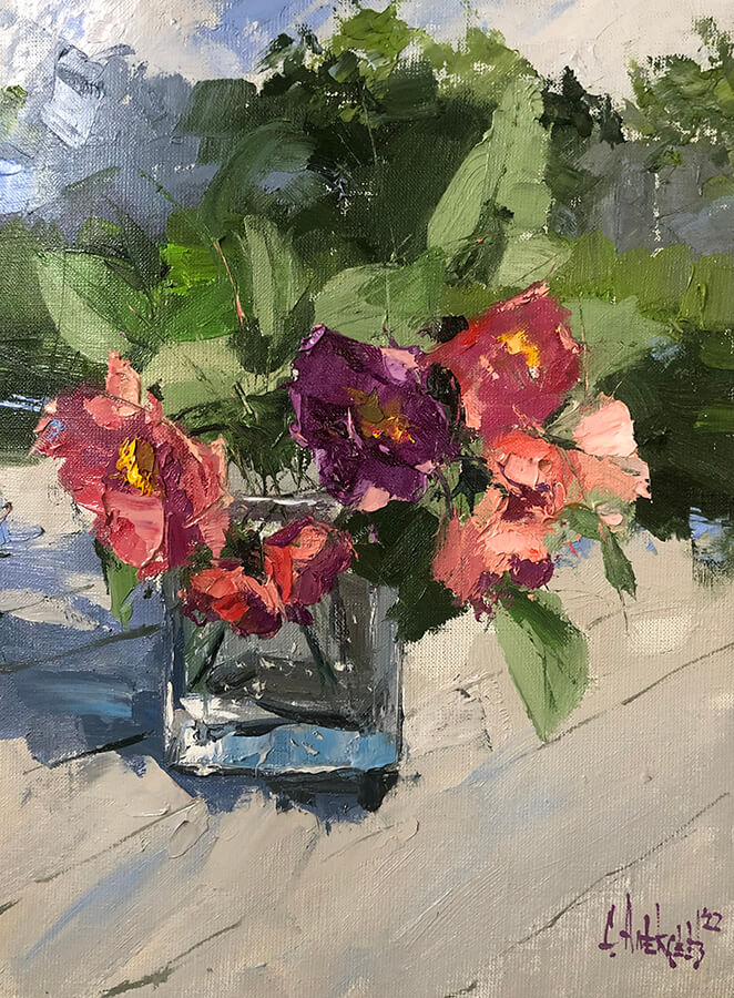 Roses. 2022. Oil on canvas, 30x40 cm