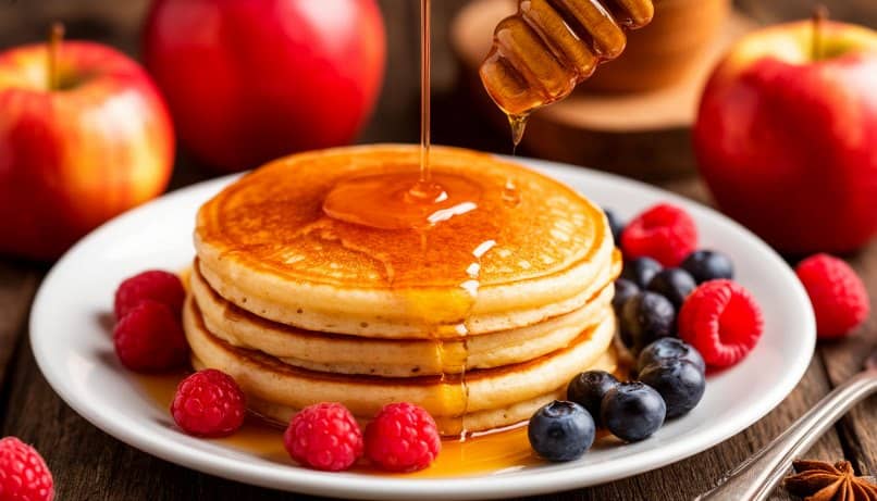 Яблочные оладьи на кефире с корицей