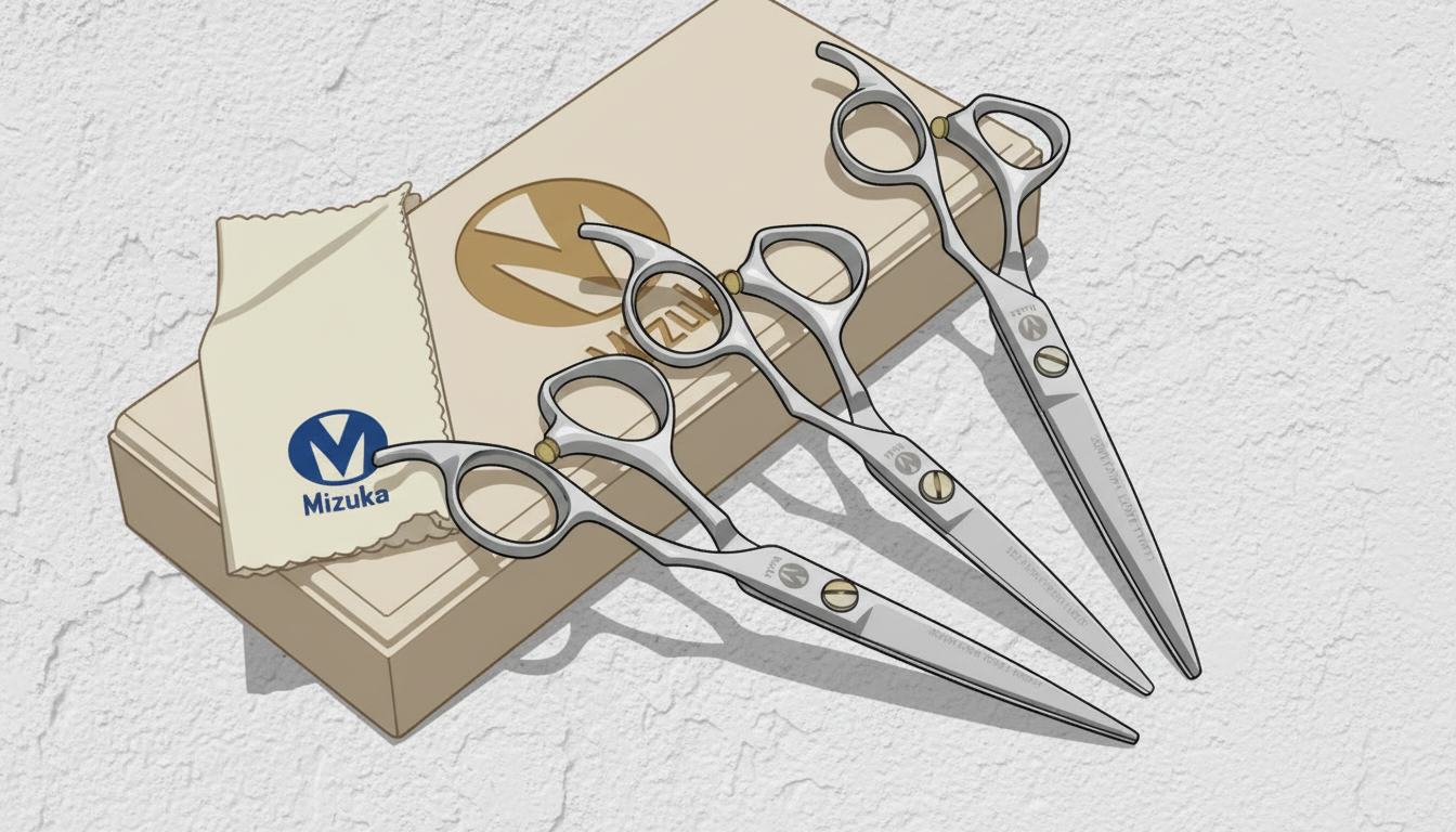 Профессиональные прямые парикмахерские ножницы для точной работы Mizuka.