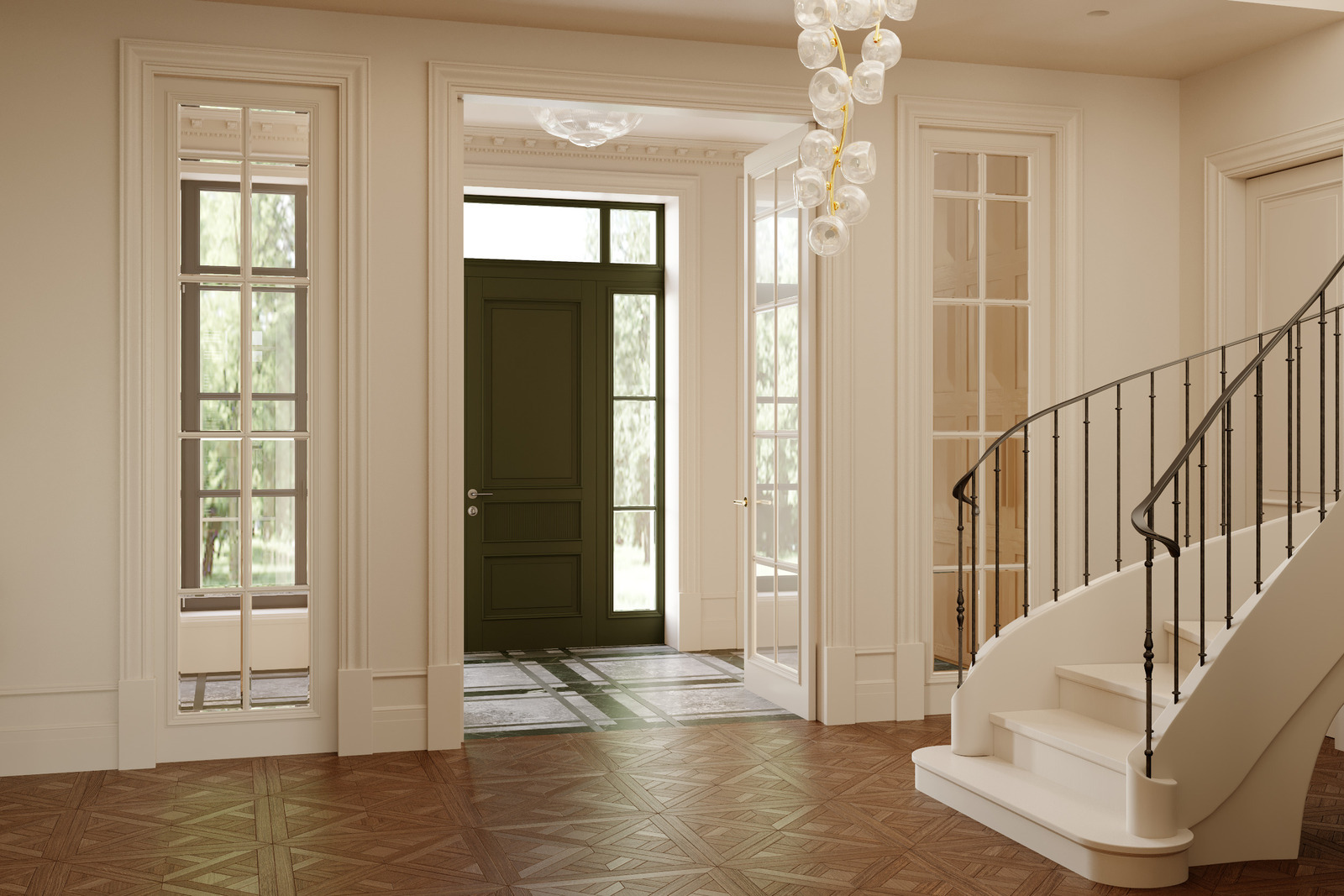 Радиусная лестница в интерьере дизайнера Екатерины Фёдоровой