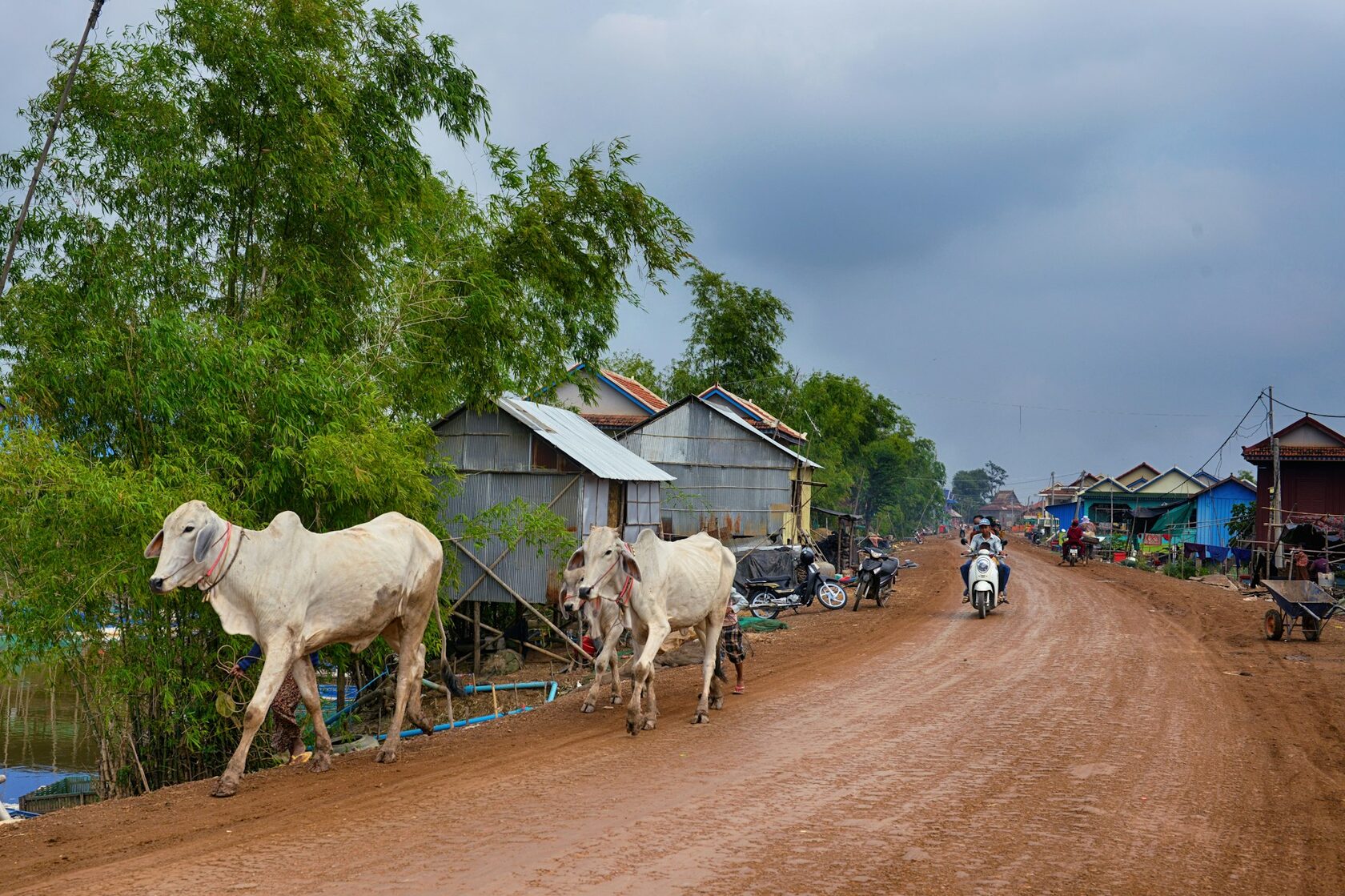 Cambodian rural community — outdoor gathering spaces