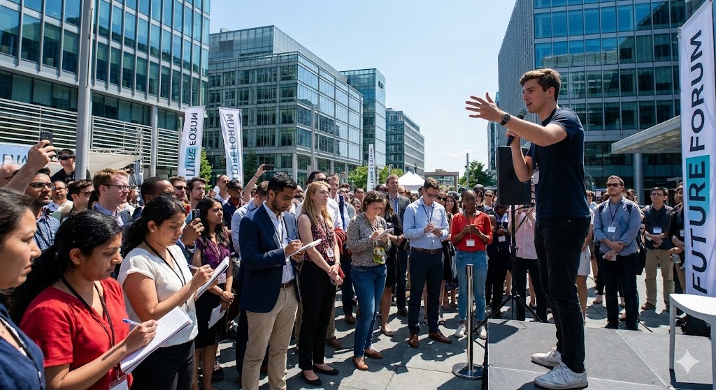 Выступление молодежного лидера на форуме в честь дня солидарности