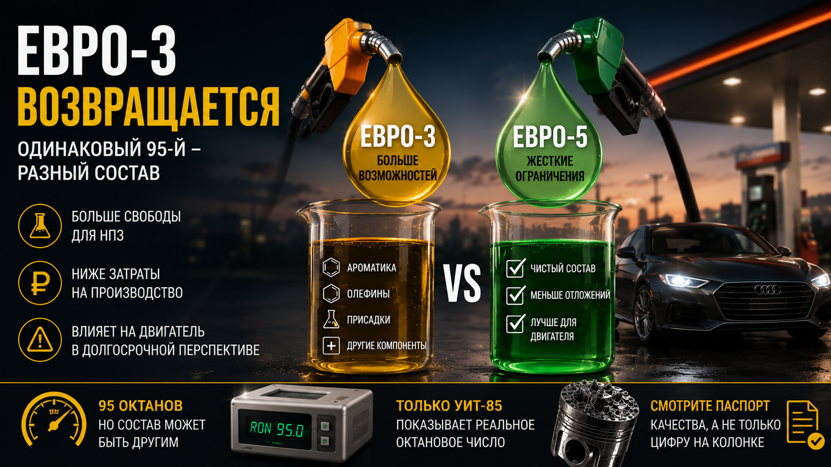 евро 3 и евро 5 бензин в чем разница