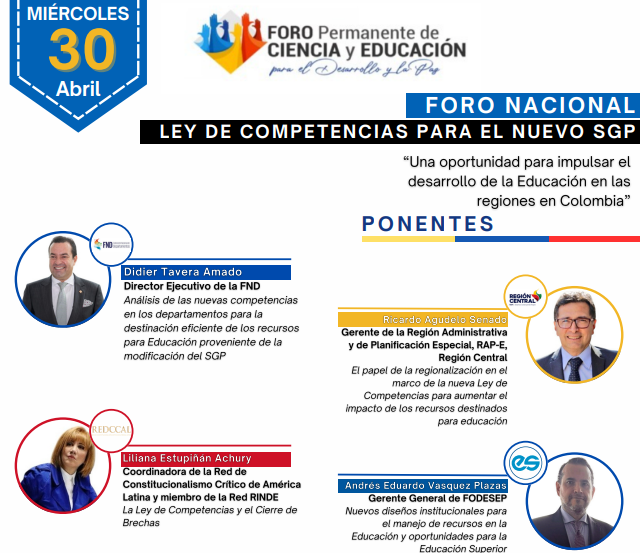 FORO NACIONAL LEY DE COMPETENCIAS NUEVO SGP - Abril 30 de 2025