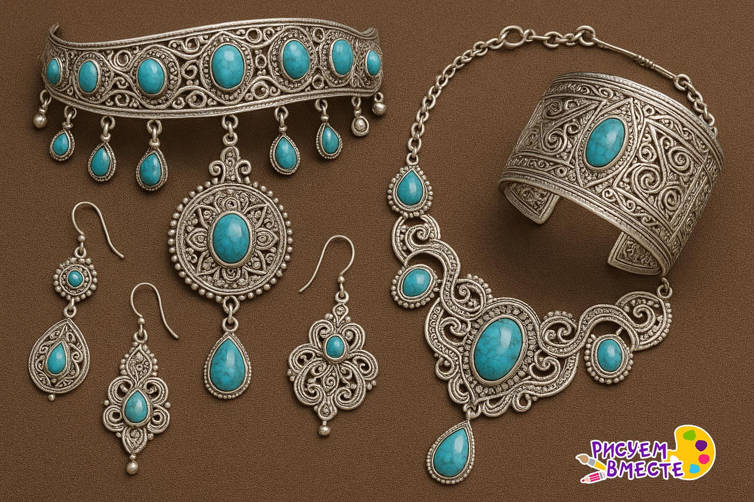 Пример декоративно-прикладного искусства Казахская ювелирка