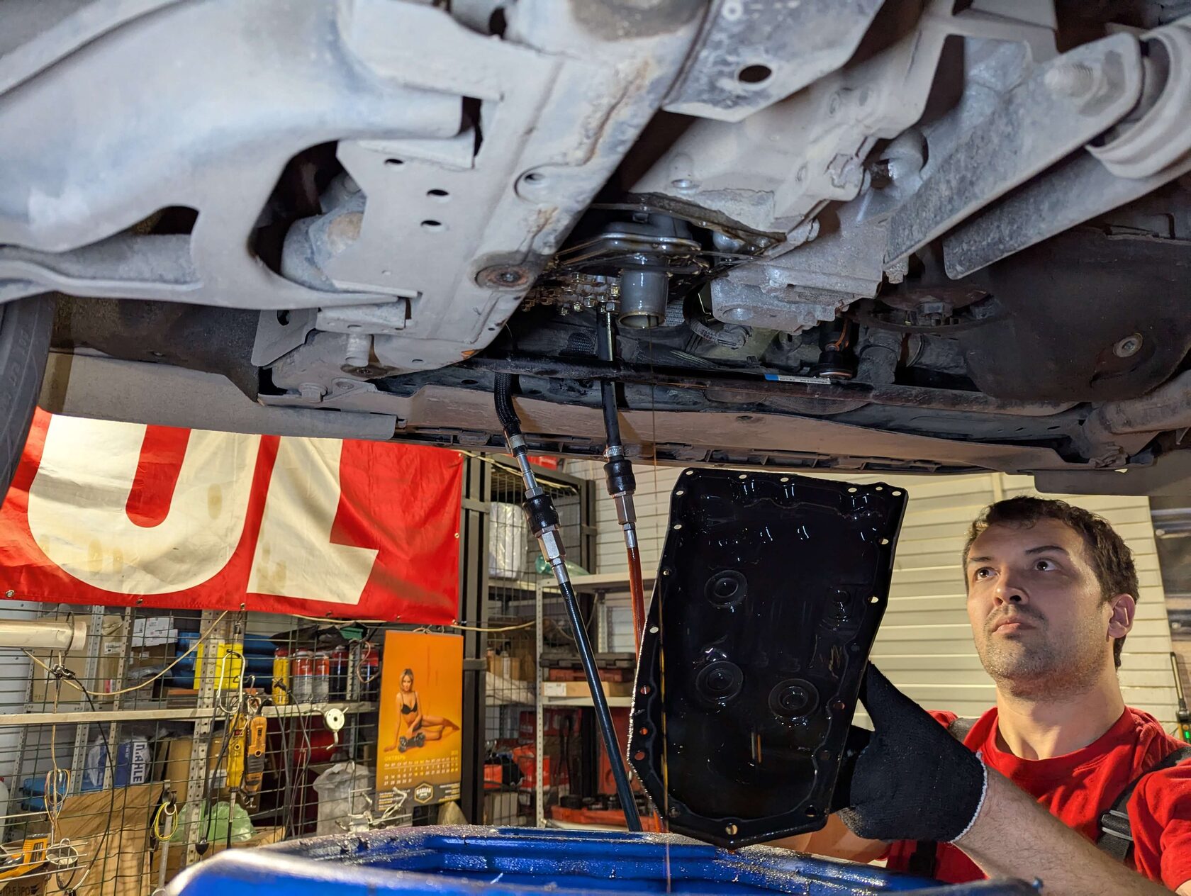 Снятие поддона вариатора JF016E