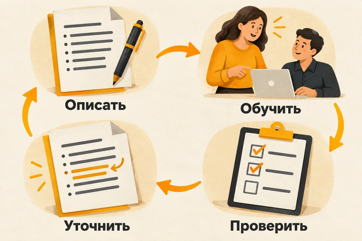 Работа со стандартом: описать, обучить, проверить и уточнить