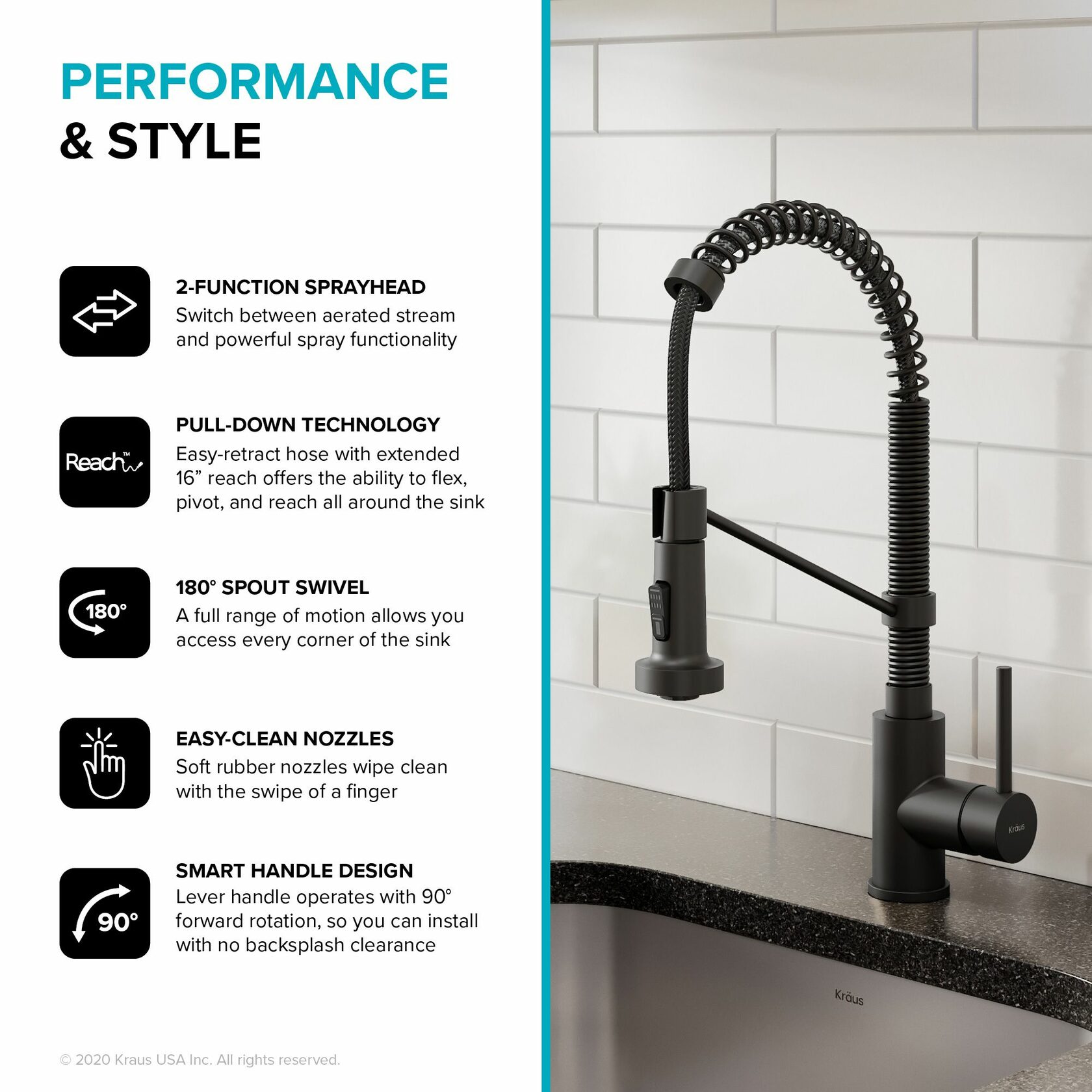 Кухонний змішувач Kraus KPF-1610MB - изображение 5