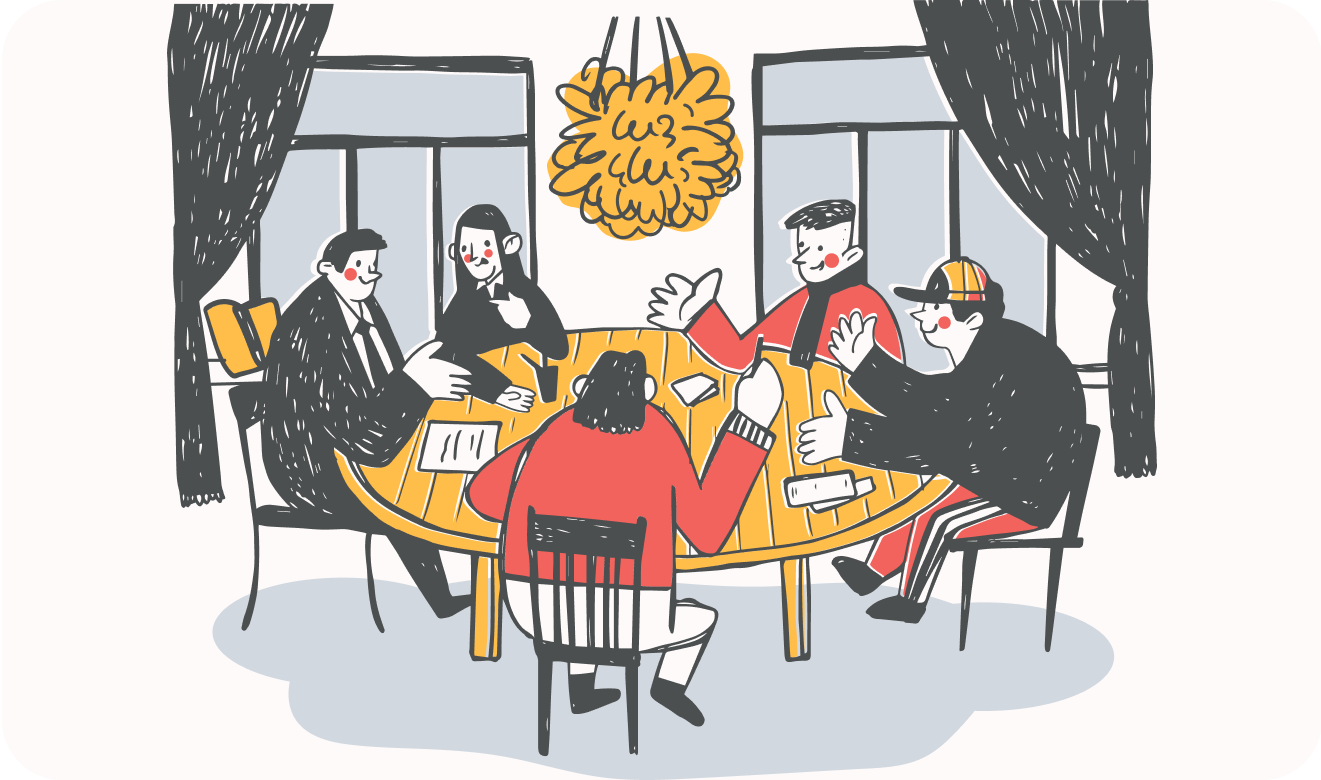 Взрослые и студенты сидят в учебном классе студии иностранных языков в Коломнеб изучают иностранные языки