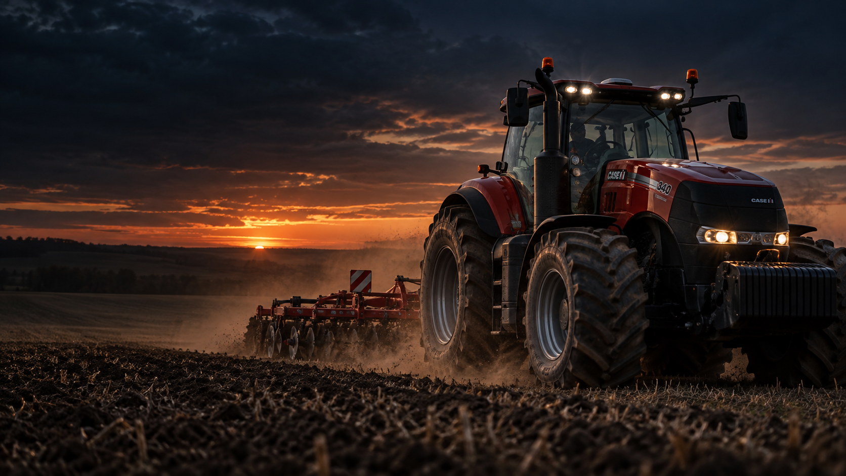 Сельскохозяйственный трактор CNH в поле