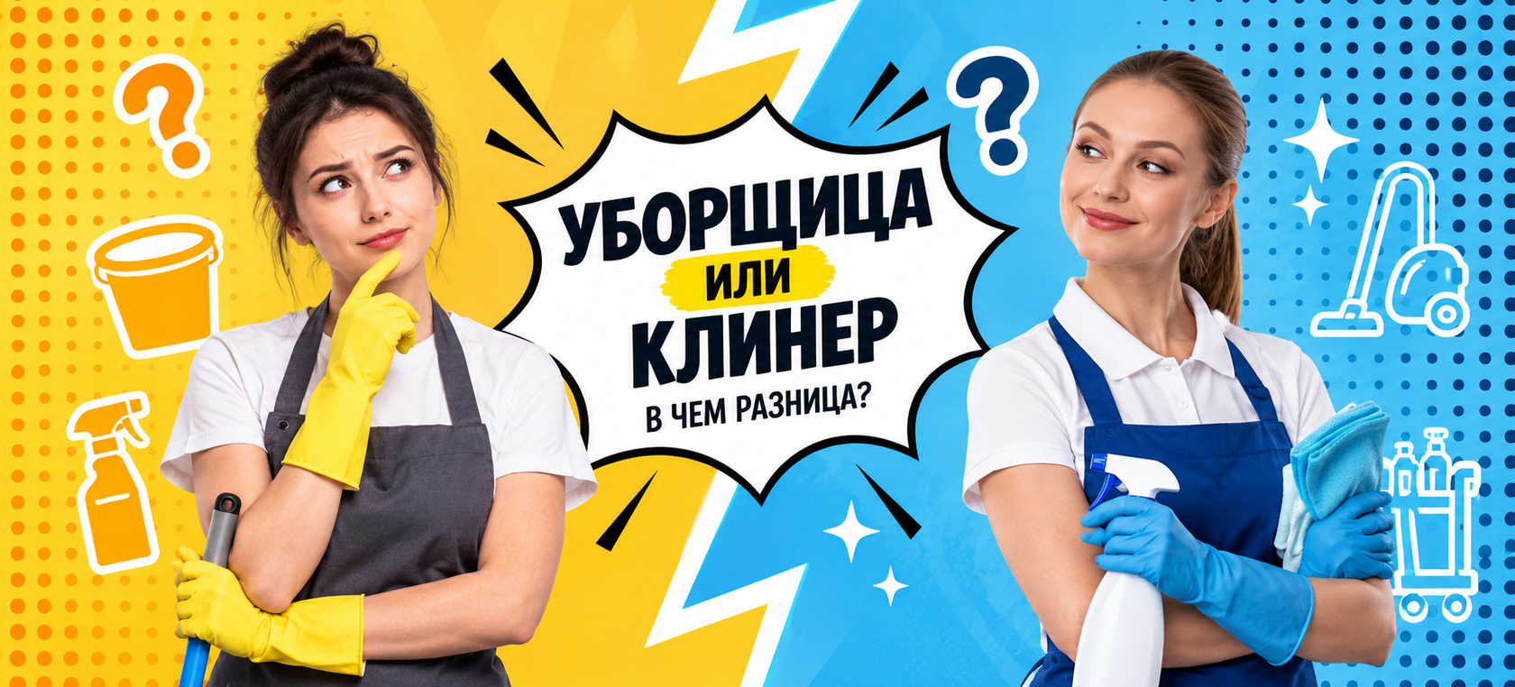 Клинер и уборщица