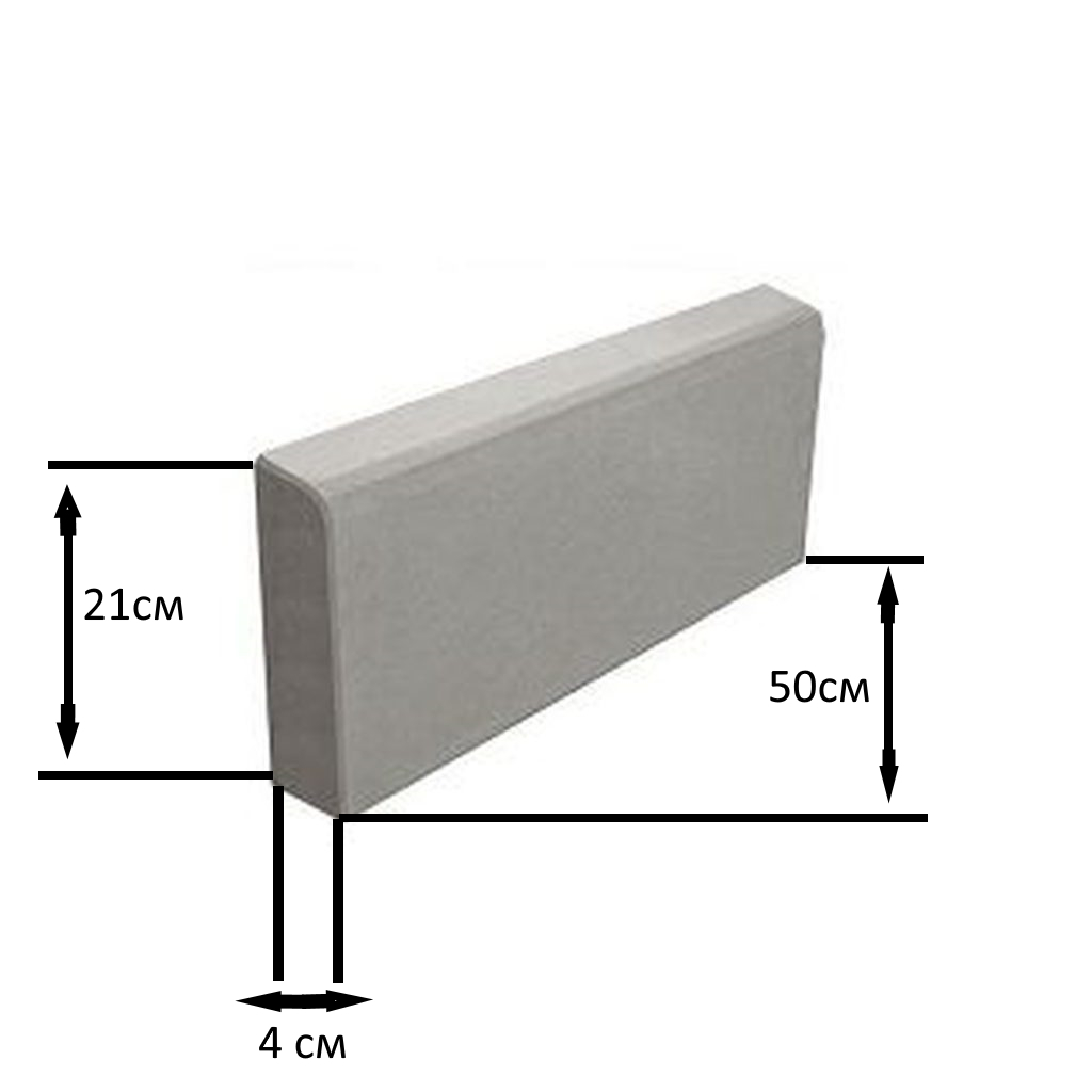 тонкий бордюр, бордюр для тропинок, бордюр на 500х210х40