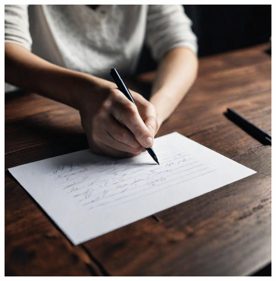 рука пишет на бумаге