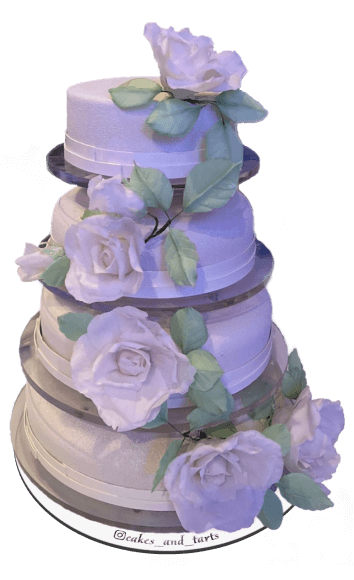 Фотография многоуровнего свадебного торта