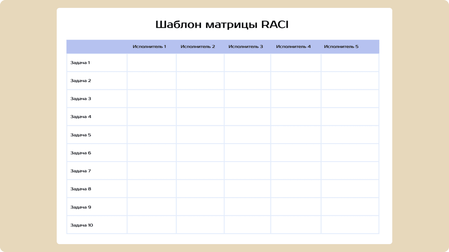 Шаблон матрицы RACI