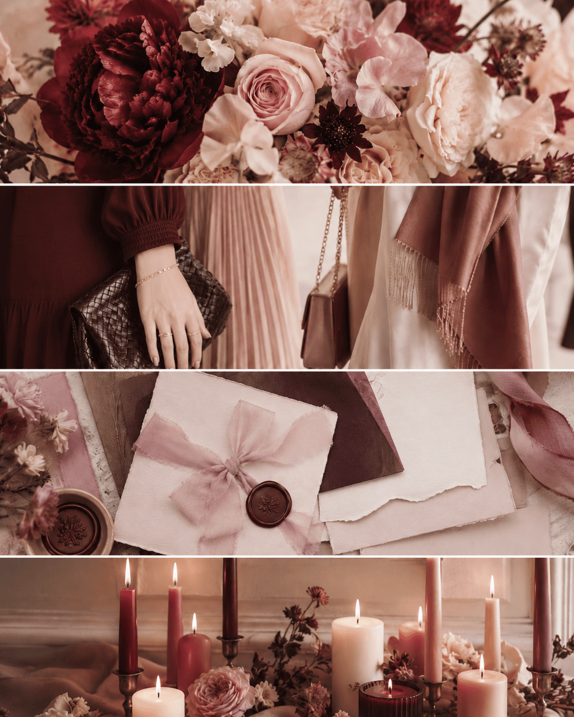 Вишня и пудровый — цветовой moodboard