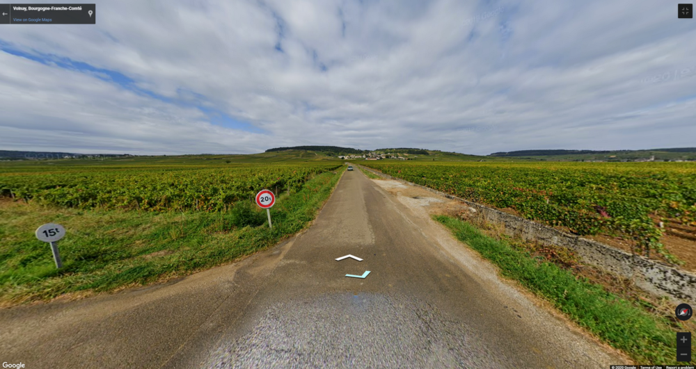 Cruising through Volnay vineyards with Google Maps