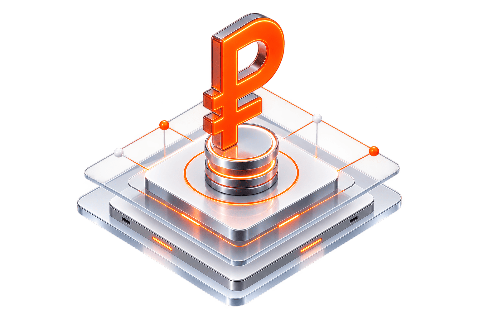 Финансовые решения — знак рубля на платформе