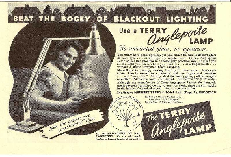 Одна из первых реклам Anglepoise