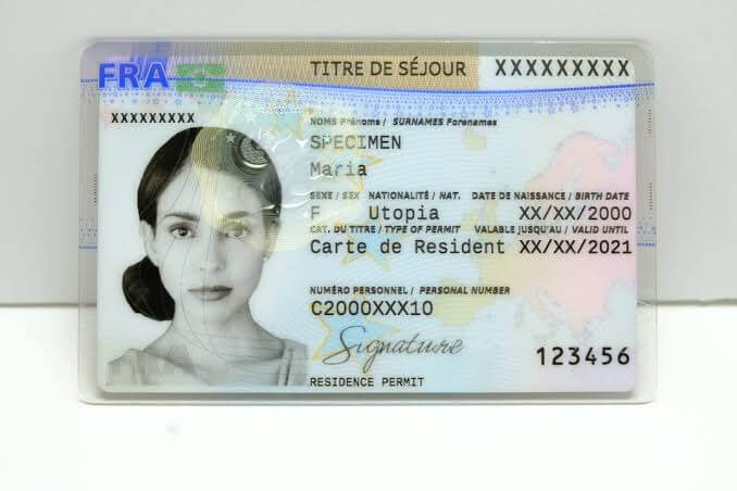Residence permit card France