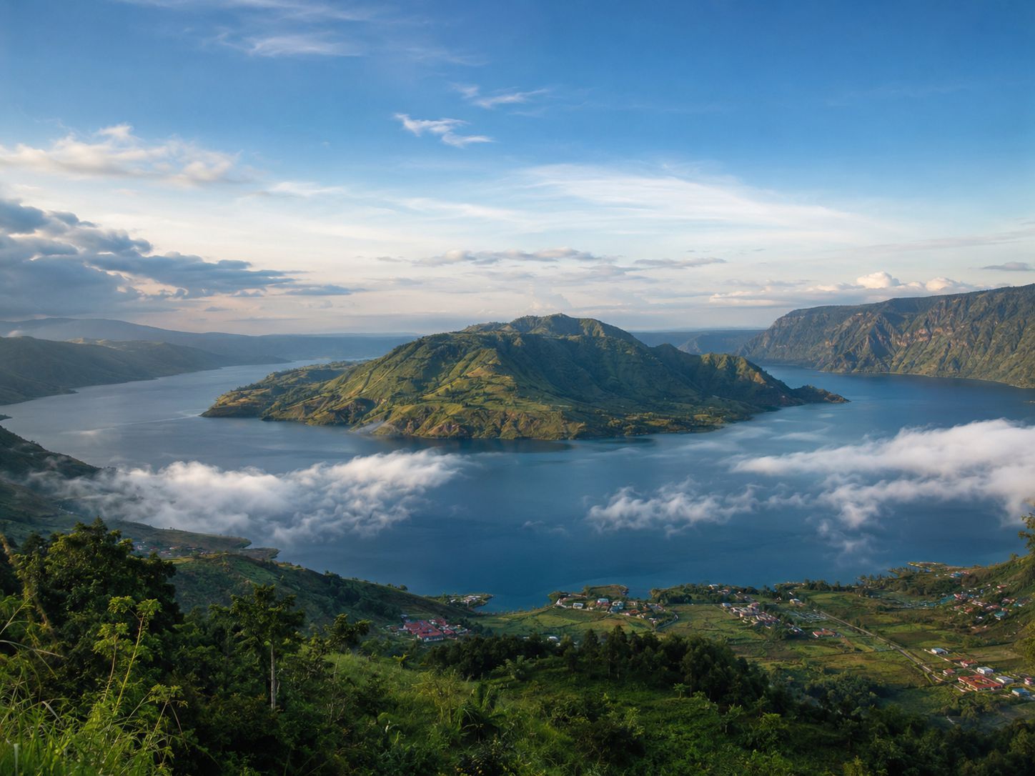 Panorama Danau Toba sebagai kaldera supervulkan purba di Sumatera Utara