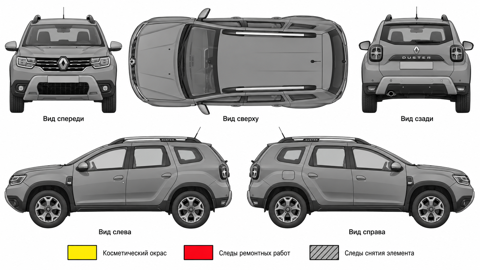 Карта ЛКП Renault Duster