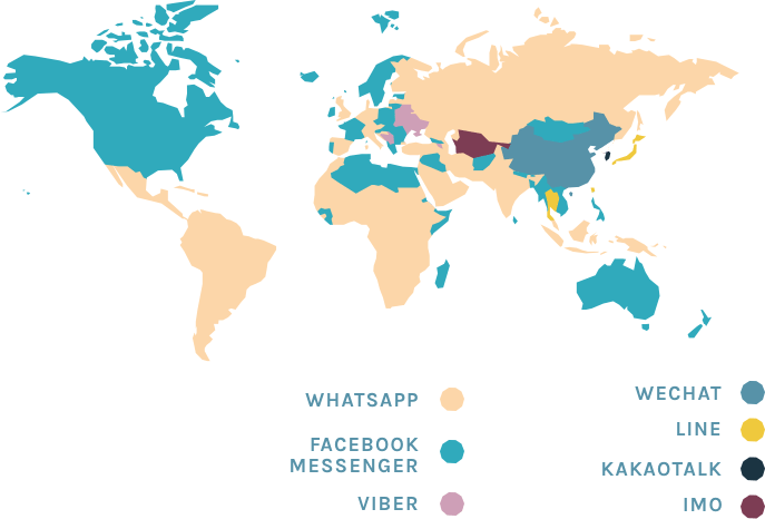 whatsapp самый популярный мессенджер в 169 странах