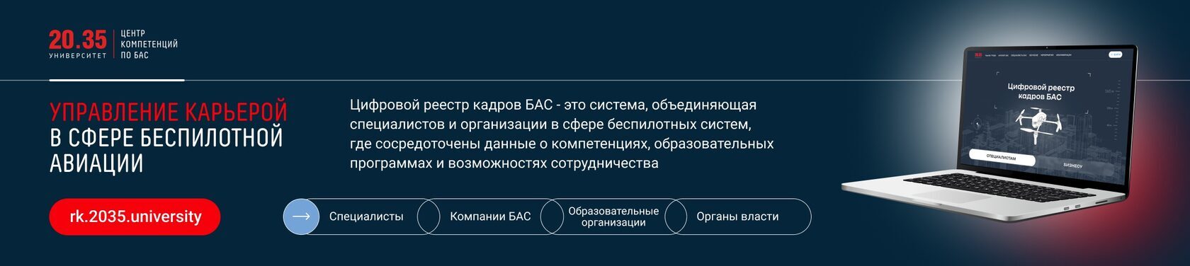 Цифровой реестр кадров БАС — Управление карьерой в сфере беспилотной авиации. Система, объединяющая специалистов и организации в сфере беспилотных систем
