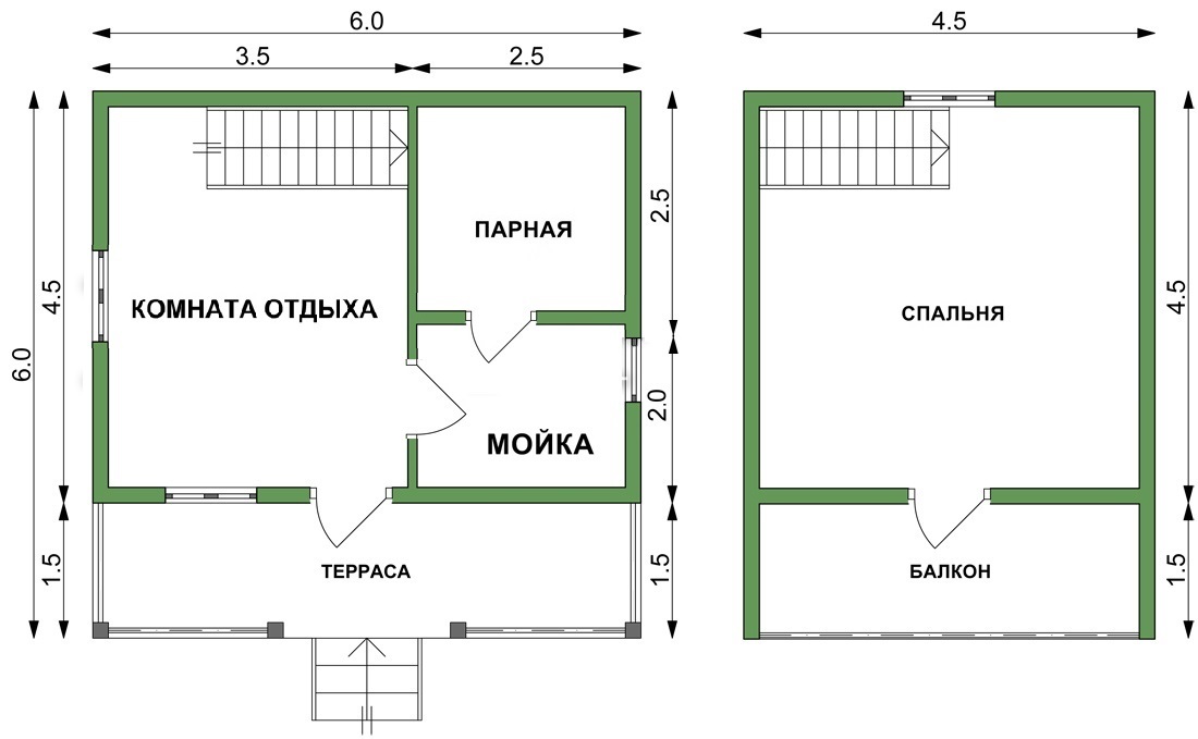 Проект бани 6х6 с чертежами Баня из бруса с мансардой 6х6 - купить недорого