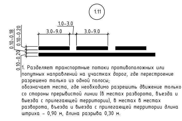 Схема разметки 1.11