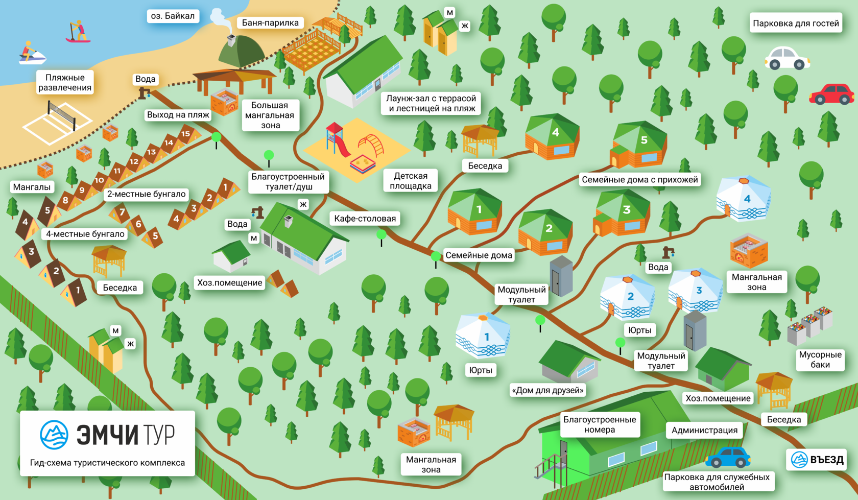 Базы отдыха на карте. Красный Курган турбаза карта-схема. Эмчи тур. Карта диких бунгало Байкала. Кластер Максимиха проект.