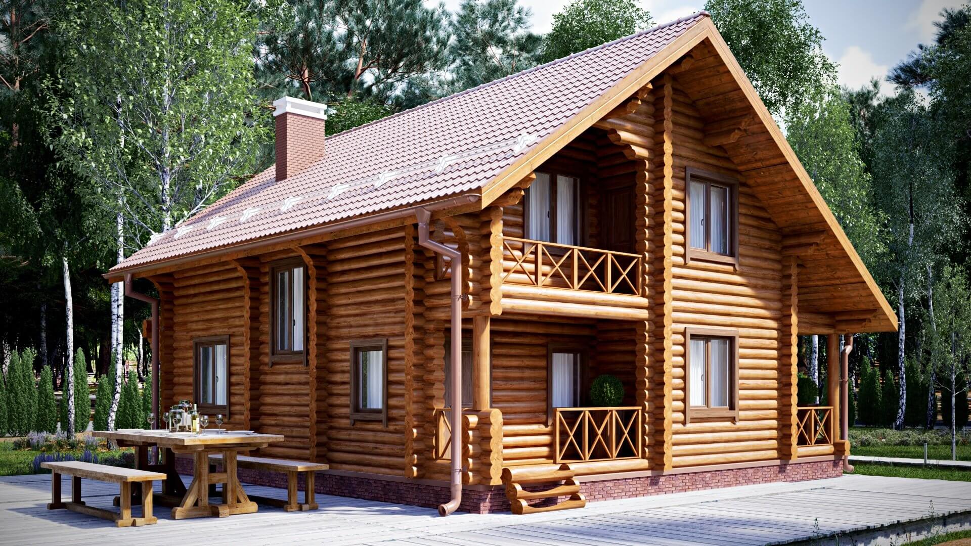 Красивый деревянный дом