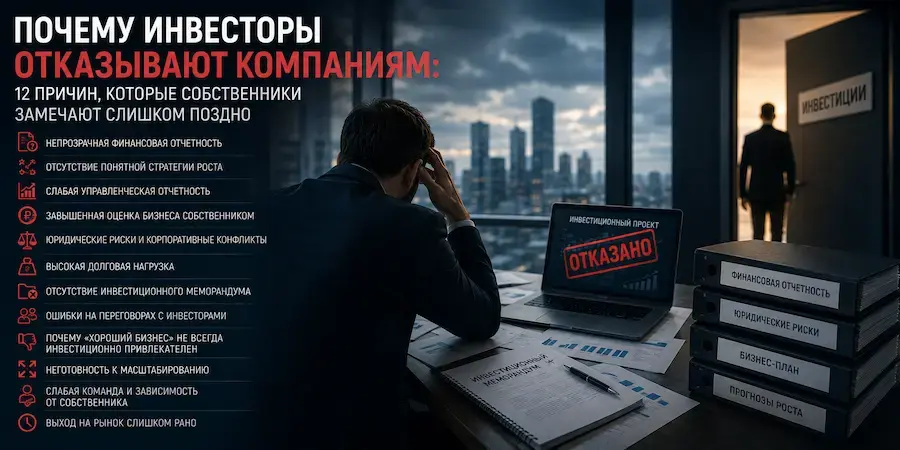 Бизнесмен держится за голову, так как получил отказ в инвестициях