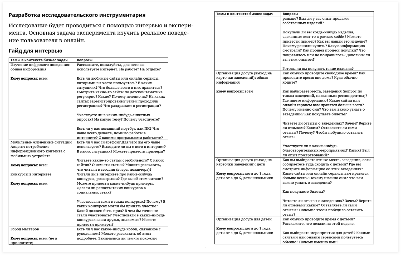 UX-исследование • Интервью с пользователями сайта для молодых родителей  (кейс)