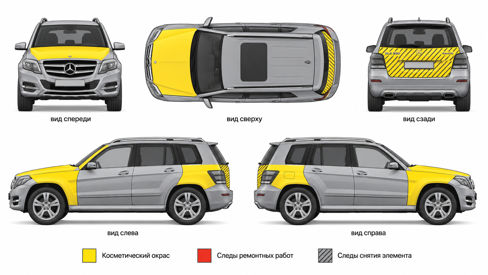 Карта ЛКП Mercedes-Benz GLK-класс