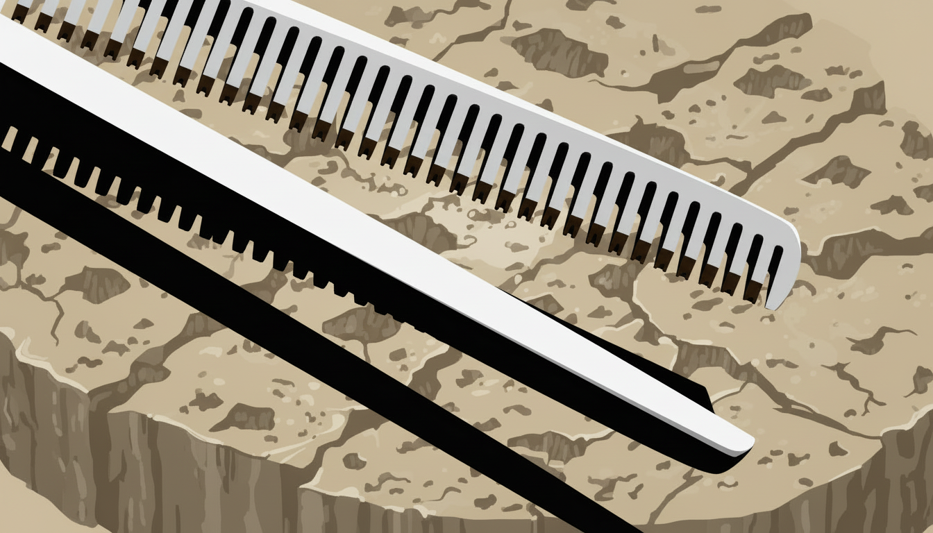 Филировочные парикмахерские ножницы Mizuka с кремлёвской (V-образной) заточкой.