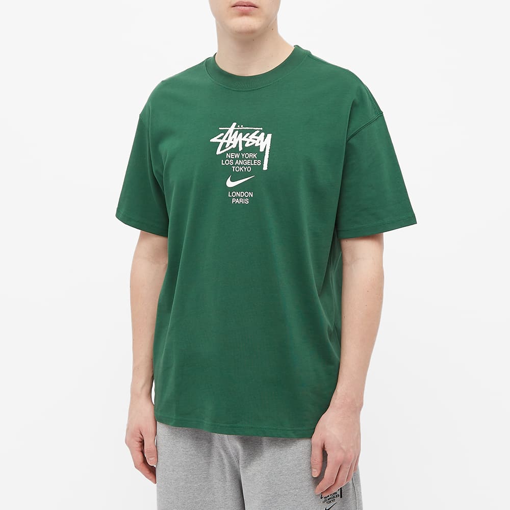 nike stussy green tee