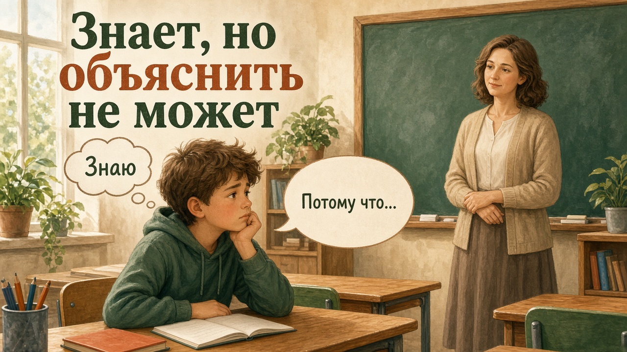 Ребёнок знает ответ, но не умеет его объяснить: мысль есть, а слов нет