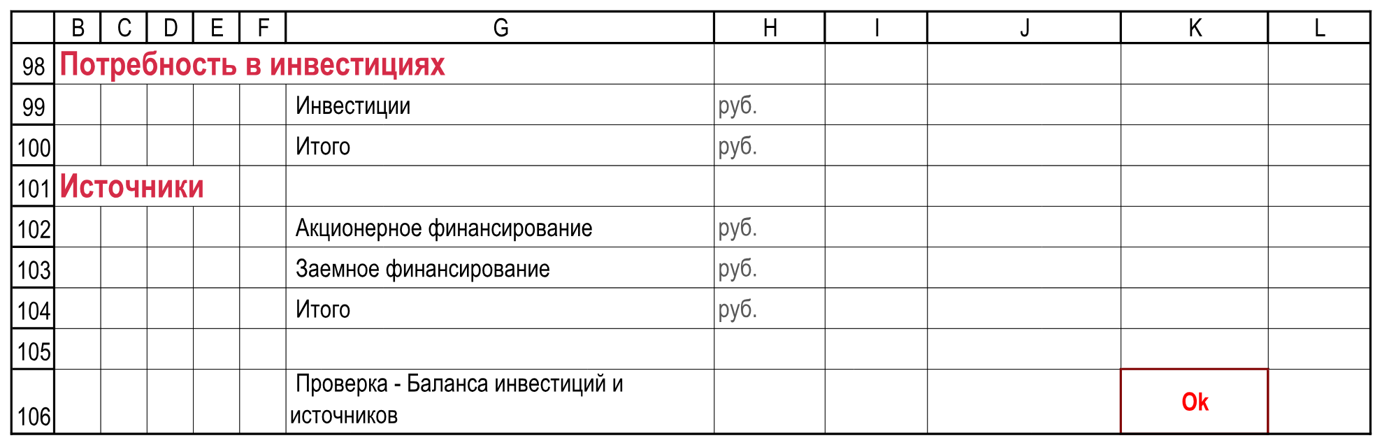 Подписи и контроли. Закрытие разрыва после перехода и баланс каждого периода. РИД!B98:L106.