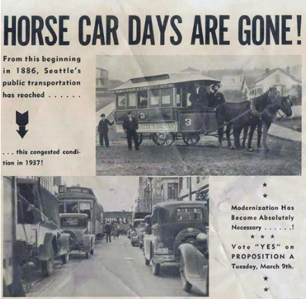 Seattle voters reject plan to scrap municipal streetcars on March 9, 1937.  - HistoryLink.org