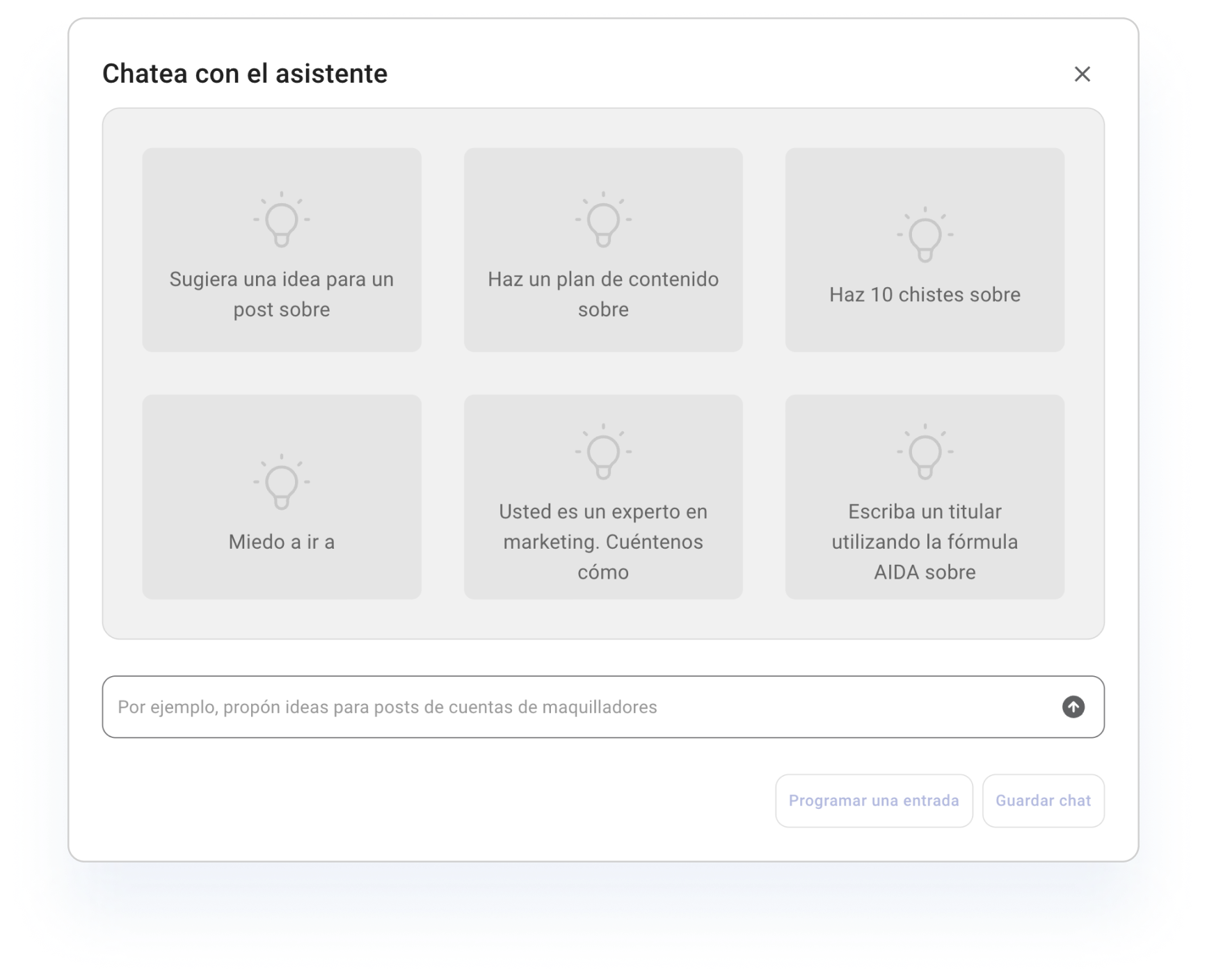 Asistente de IA para la generación y edición de contenido de SMMplanner