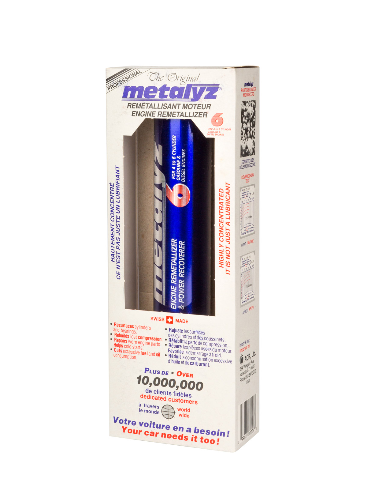 Lubrifilm Metalyz 6, motor oil additive.