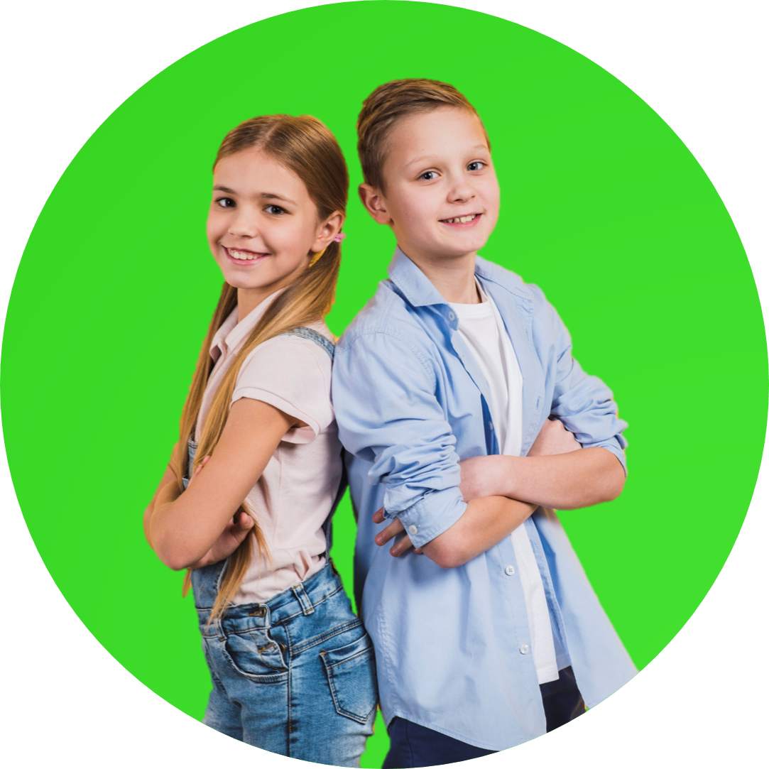 Girl and boy smiling