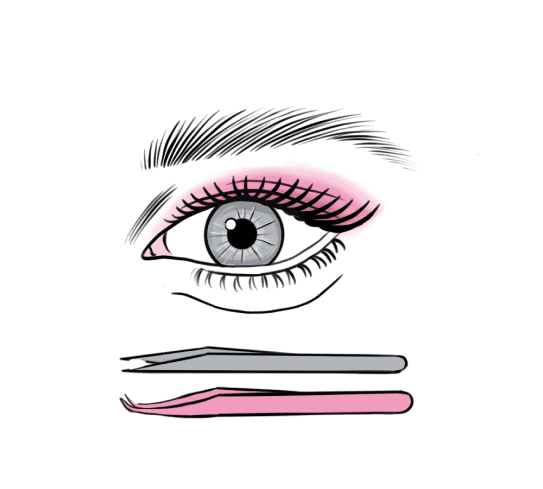 Иллюстрация, классическое наращивание ресниц