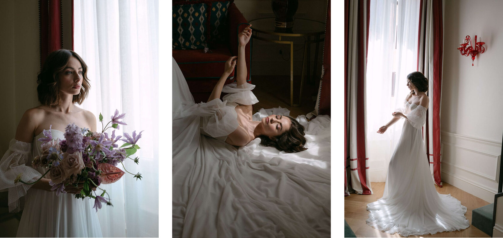 Editorial: Michela in her wedding dress, Palazzo Ripetta, Rome