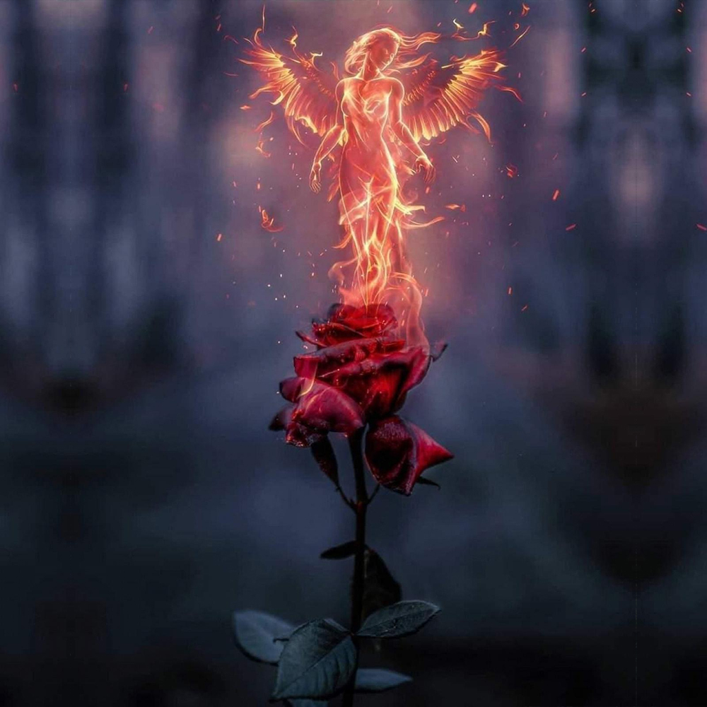 Ангел с розами