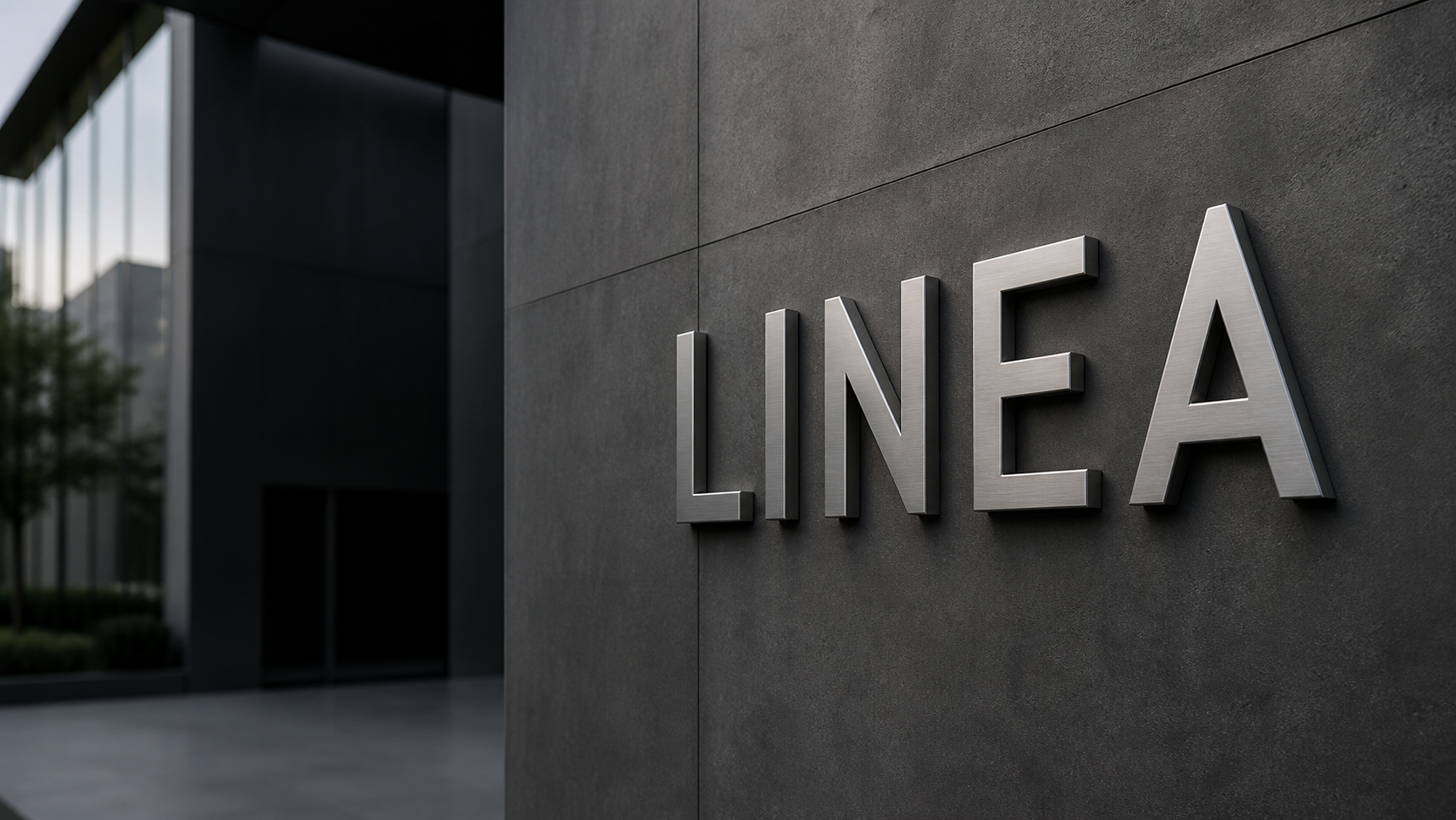 3D Рендер — шлифованные металлические буквы LINEA