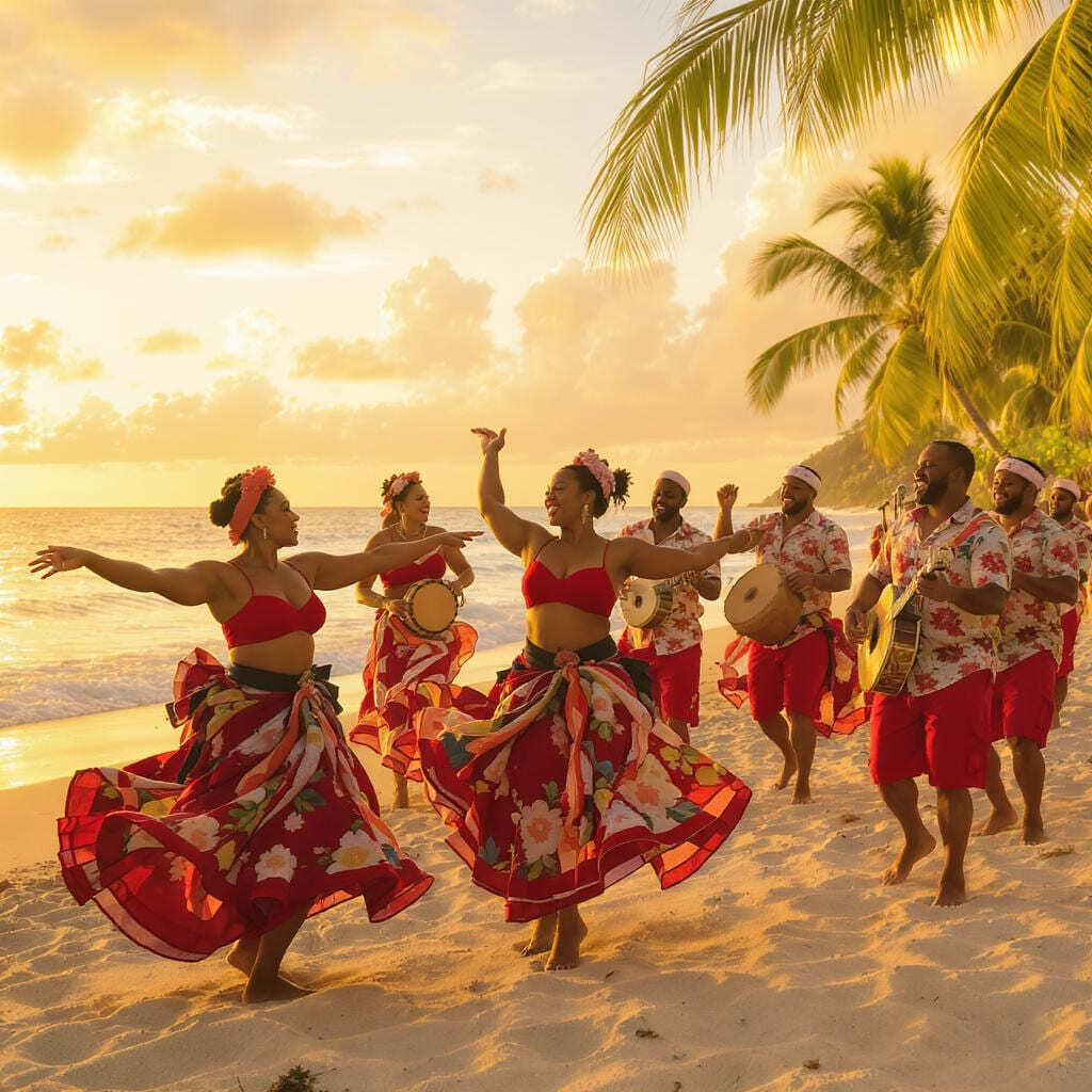 Креольские танцы на пляже